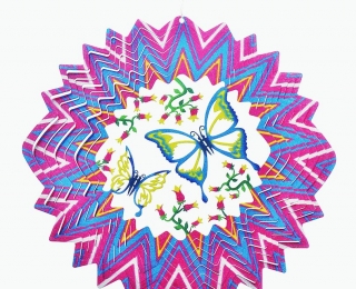 Wind Spinner - Motyl 5 Średni Multikolor