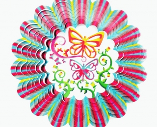 Wind Spinner - Motyl 6 Średni Multikolor