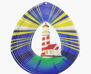 Wind Spinner - Latarnia morska 3 Średnia Multikolor